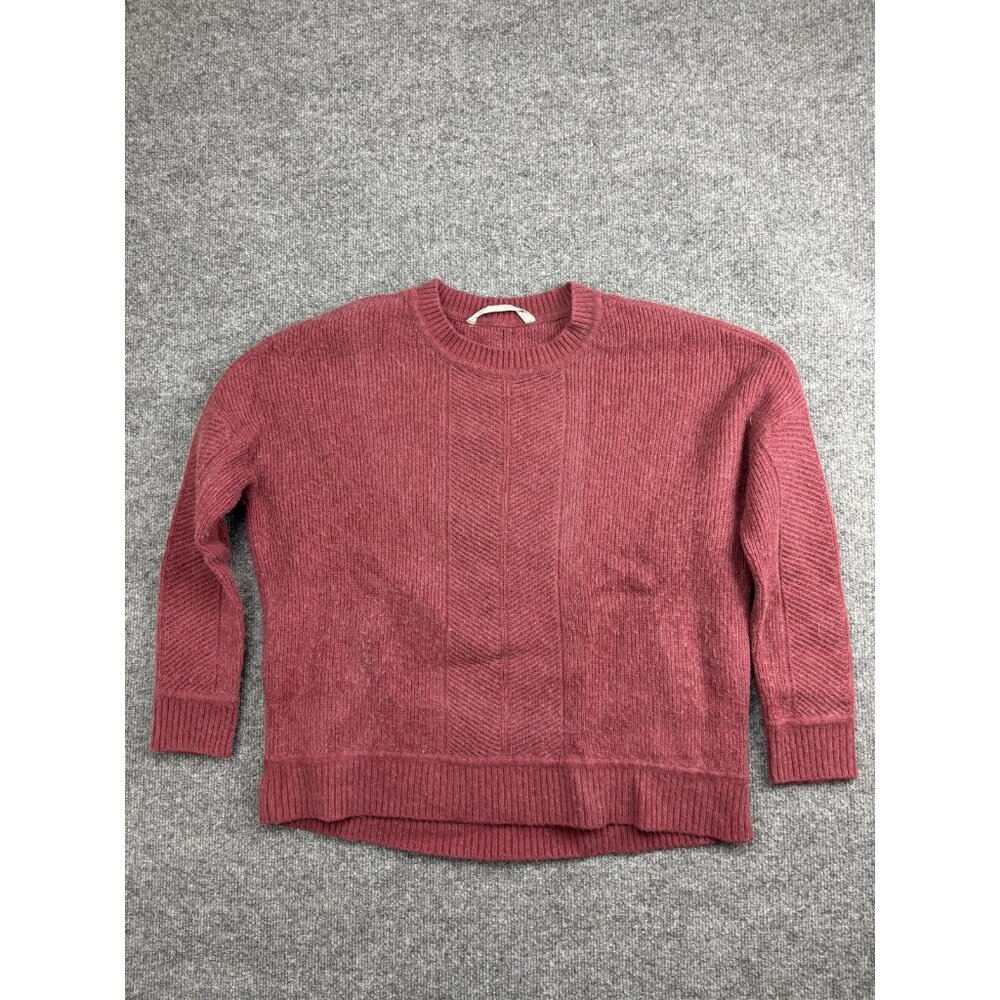 Athleta Sweater Womens Medium Pink‎ Crewneck Textured Knit Pullover Ribbed Cozy